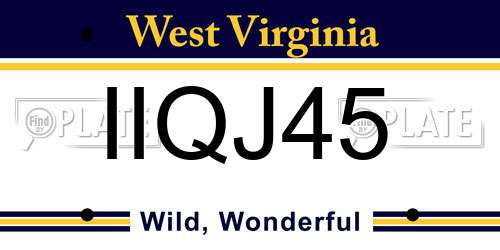 IIQJ45 West Virginia License Plate