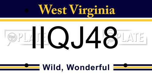 IIQJ48 West Virginia License Plate