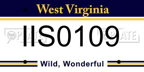 IIS0109 West Virginia License Plate