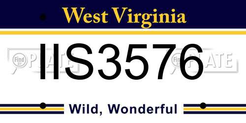 IIS3576 West Virginia License Plate