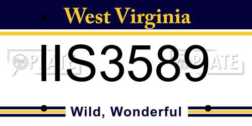 IIS3589 West Virginia License Plate