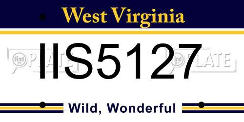 IIS5127 West Virginia License Plate