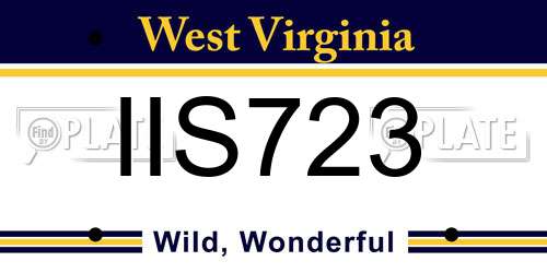 IIS723 West Virginia License Plate