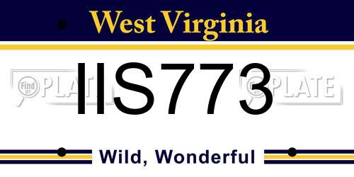 IIS773 West Virginia License Plate