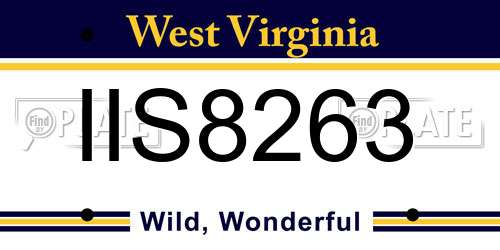 IIS8263 West Virginia License Plate
