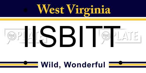 IISBITT West Virginia License Plate