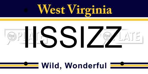 IISSIZZ West Virginia License Plate