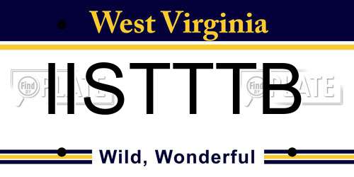 IISTTTB West Virginia License Plate