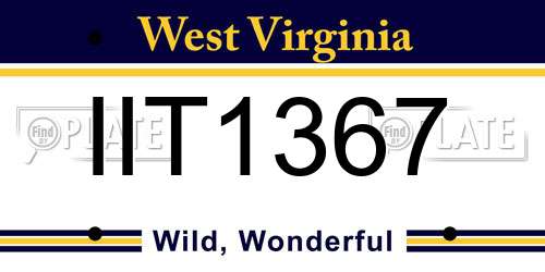 IIT1367 West Virginia License Plate