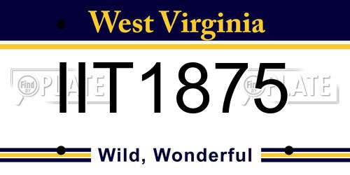 IIT1875 West Virginia License Plate
