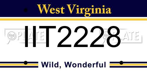IIT2228 West Virginia License Plate