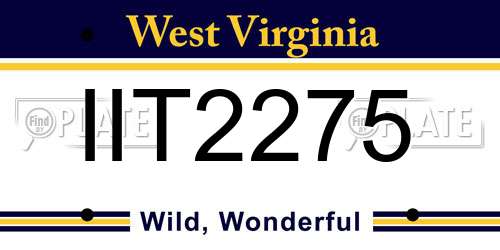 IIT2275 West Virginia License Plate