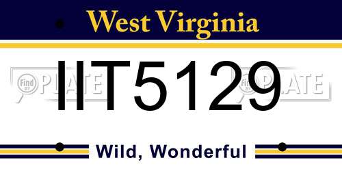 IIT5129 West Virginia License Plate