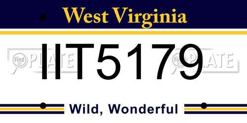 IIT5179 West Virginia License Plate