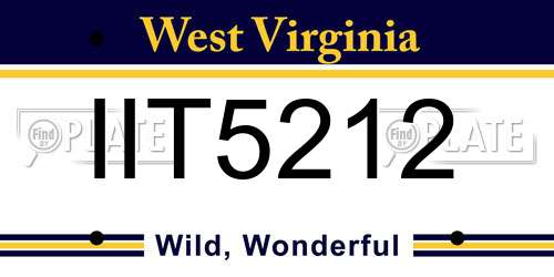 IIT5212 West Virginia License Plate