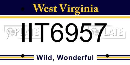 IIT6957 West Virginia License Plate