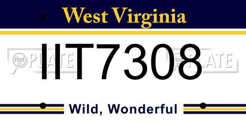IIT7308 West Virginia License Plate