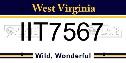 IIT7567 West Virginia License Plate