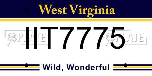 IIT7775 West Virginia License Plate