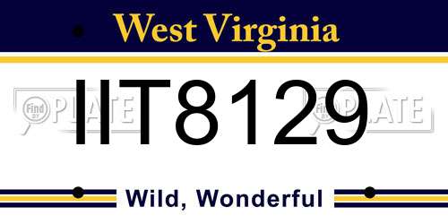 IIT8129 West Virginia License Plate