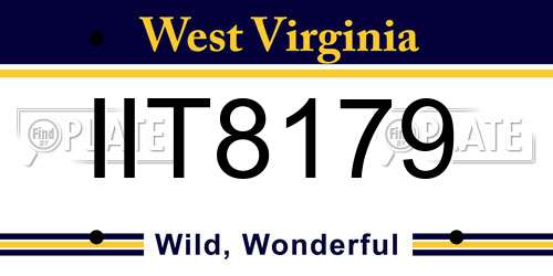 IIT8179 West Virginia License Plate