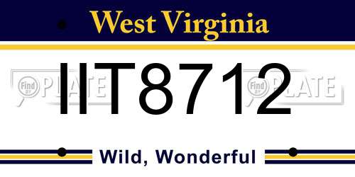 IIT8712 West Virginia License Plate