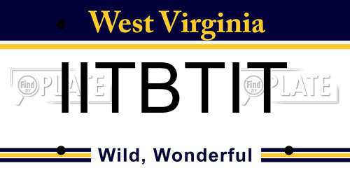 IITBTIT West Virginia License Plate