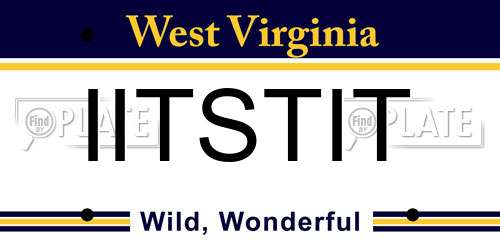 IITSTIT West Virginia License Plate