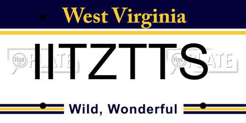 IITZTTS West Virginia License Plate