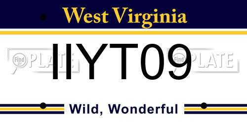 IIYT09 West Virginia License Plate