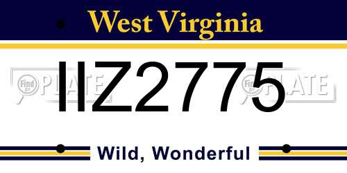 IIZ2775 West Virginia License Plate