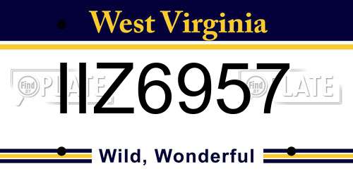 IIZ6957 West Virginia License Plate