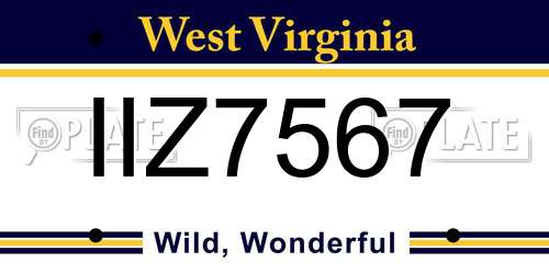 IIZ7567 West Virginia License Plate