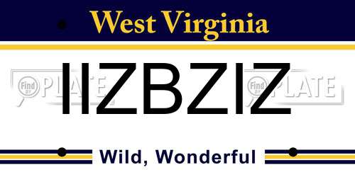 IIZBZIZ West Virginia License Plate