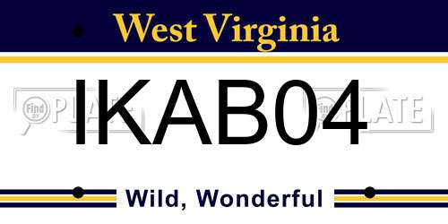 IKAB04 West Virginia License Plate