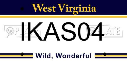 IKAS04 West Virginia License Plate