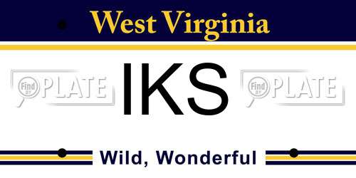 IKS West Virginia License Plate