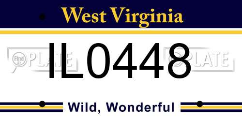 IL0448 West Virginia License Plate