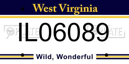 IL06089 West Virginia License Plate