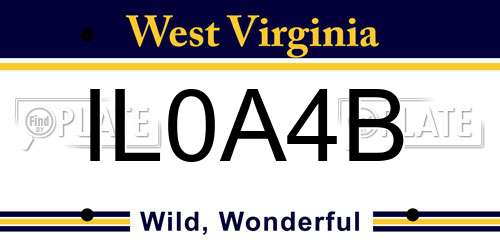 IL0A4B West Virginia License Plate