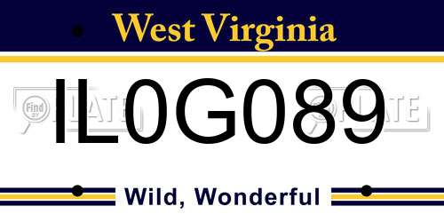 IL0G089 West Virginia License Plate