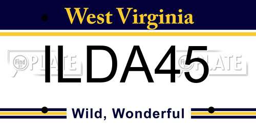 ILDA45 West Virginia License Plate