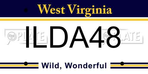 ILDA48 West Virginia License Plate