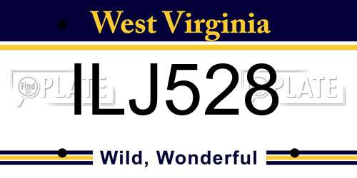 ILJ528 West Virginia License Plate