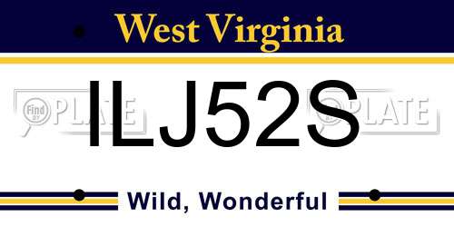 ILJ52S West Virginia License Plate