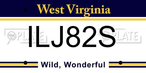 ILJ82S West Virginia License Plate