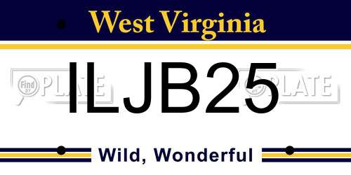 ILJB25 West Virginia License Plate
