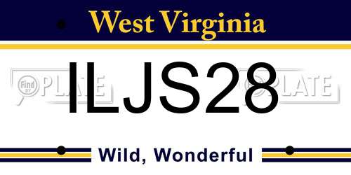 ILJS28 West Virginia License Plate