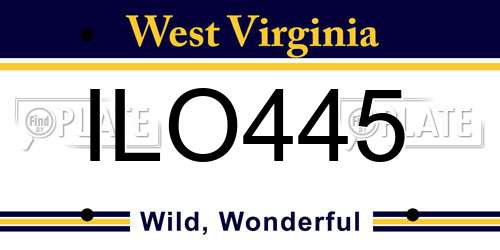 ILO445 West Virginia License Plate