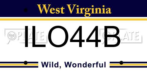 ILO44B West Virginia License Plate